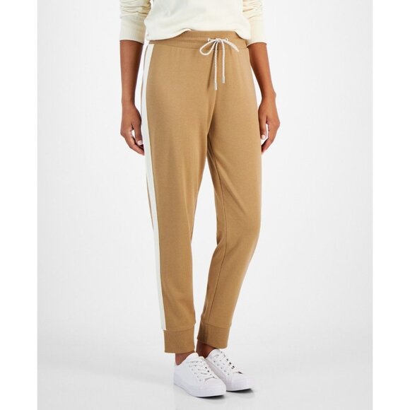 Nautica Jeans Pants - Nautica Jeans Womens Drawstring Side Striped Jogger Pants Tiger Eye Size XL NWT